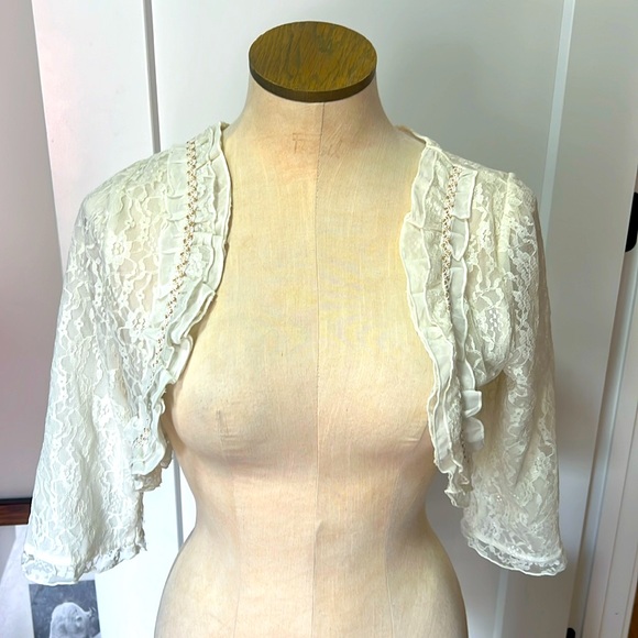 Jackets & Blazers - Lace Shrug from Japan